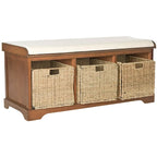 Banc de rangement gris/blanc - 47 x 16.1 x 19.9