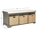Banc de rangement gris/blanc - 47 x 16.1 x 19.9