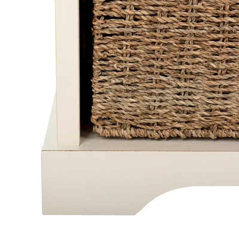 Banc de rangement gris/blanc - 47 x 16.1 x 19.9