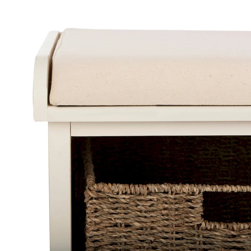 Banc de rangement gris/blanc - 47 x 16.1 x 19.9