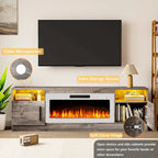 Meuble TV de 70 po avec foyer électrique de 36 po
