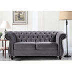 Causeuse en velours Chesterfield