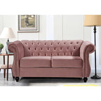 Causeuse en velours Chesterfield
