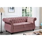Causeuse en velours Chesterfield