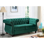 Causeuse en velours Chesterfield