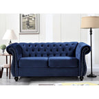Causeuse en velours Chesterfield