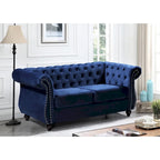 Causeuse en velours Chesterfield
