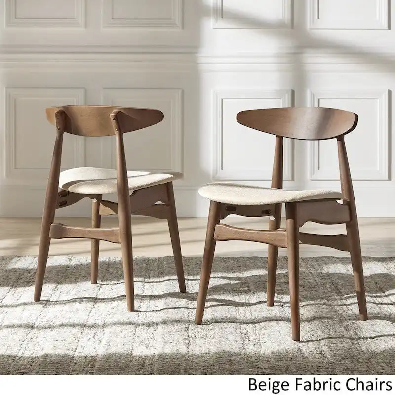 Ensemble de salle à manger rectangulaire au fini noyer foncé - Chaises à dossier incurvé
