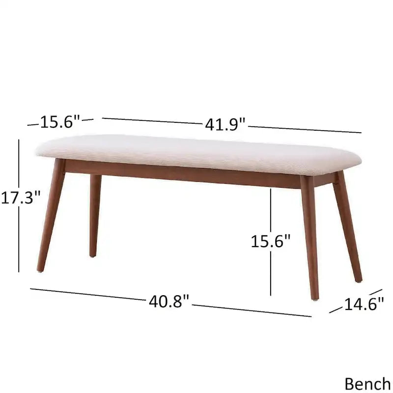 Ensemble de salle à manger rectangulaire au fini noyer foncé - Chaises à dossier incurvé