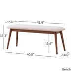 Ensemble de salle à manger rectangulaire au fini noyer foncé - Chaises à dossier incurvé