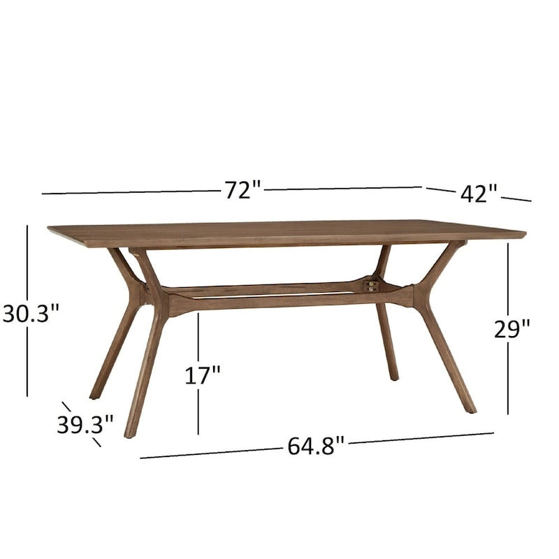 Ensemble de salle à manger rectangulaire au fini noyer foncé - Chaises à dossier incurvé