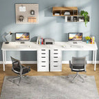 Bureau informatique de 47 pouces avec 5 tiroirs, en bois et métal, pour bureau ou salon