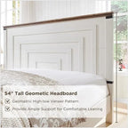 Cadre de lit Queen Size style ferme avec tête de lit de 137 cm et 2 grands tiroirs