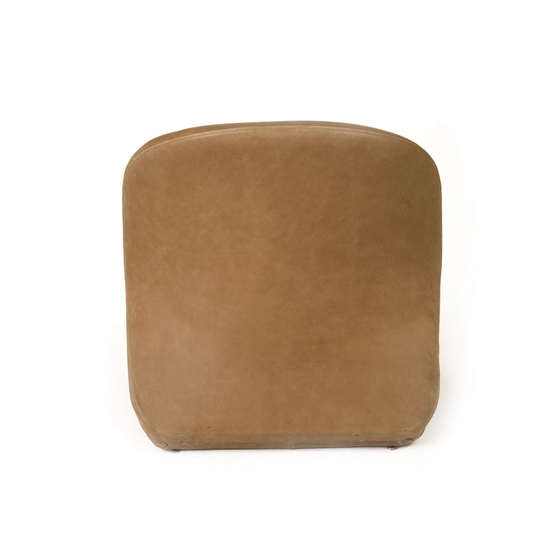 Fauteuil d'appoint Donovan en cuir marron moderne