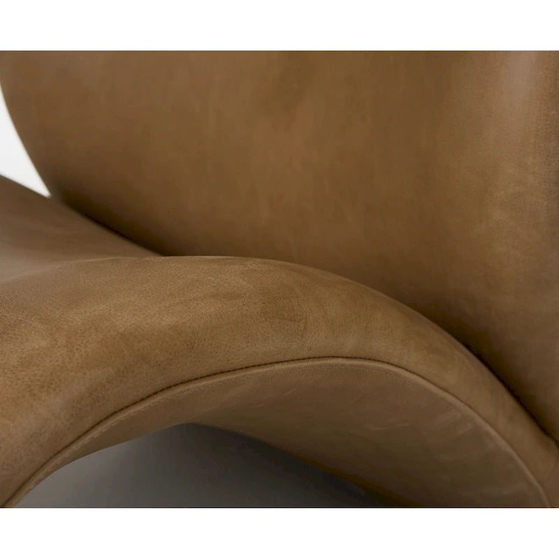 Fauteuil d'appoint Donovan en cuir marron moderne