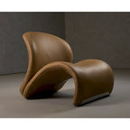 Fauteuil d'appoint Donovan en cuir marron moderne
