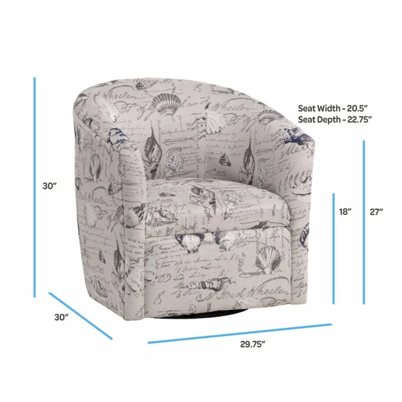 Fauteuil baril pivotant en polyester Sea Oat