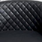 Fauteuil pivotant rond en similicuir capitonné de 29 po de large