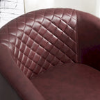 Fauteuil pivotant rond en similicuir capitonné de 29 po de large