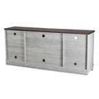 Meuble TV rustique extra-large de 178 cm pour téléviseurs de 80 pouces - Fini bois naturel