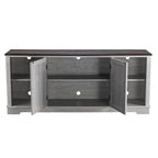 Meuble TV rustique extra-large de 178 cm pour téléviseurs de 80 pouces - Fini bois naturel