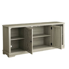 Meuble TV rustique extra-large de 178 cm pour téléviseurs de 80 pouces - Fini bois naturel