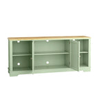 Meuble TV rustique extra-large de 178 cm pour téléviseurs de 80 pouces - Fini bois naturel