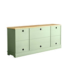 Meuble TV rustique extra-large de 178 cm pour téléviseurs de 80 pouces - Fini bois naturel