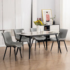 Chaises de salle à manger sans accoudoirs rembourrées en cuir modernes - Lot de 2