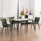 Chaises de salle à manger sans accoudoirs rembourrées en cuir modernes - Lot de 2