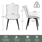 Chaises de salle à manger sans accoudoirs rembourrées en cuir modernes - Lot de 2