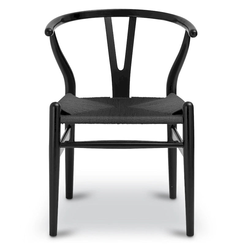 Chaises en tissu tressé - Structure en bois massif (Lot de 2)