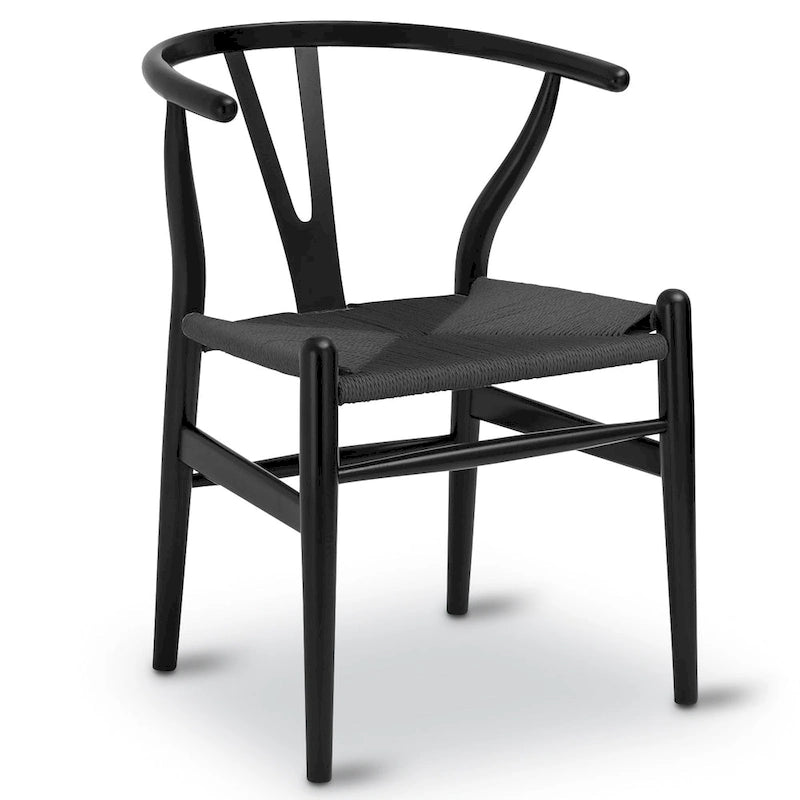 Chaises en tissu tressé - Structure en bois massif (Lot de 2)