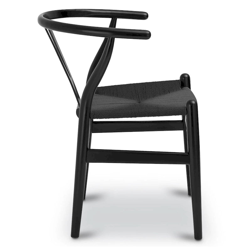 Chaises en tissu tressé - Structure en bois massif (Lot de 2)