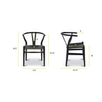 Chaises en tissu tressé - Structure en bois massif (Lot de 2)
