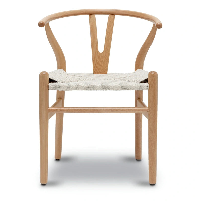 Chaises en tissu tressé - Structure en bois massif (Lot de 2)