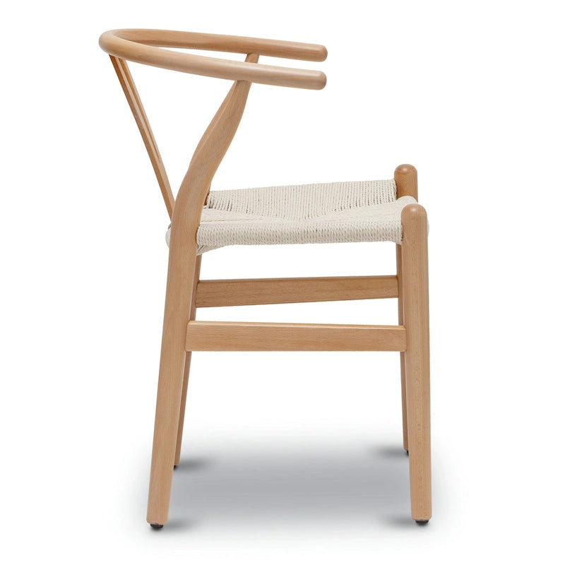 Chaises en tissu tressé - Structure en bois massif (Lot de 2)