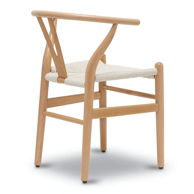 Chaises en tissu tressé - Structure en bois massif (Lot de 2)