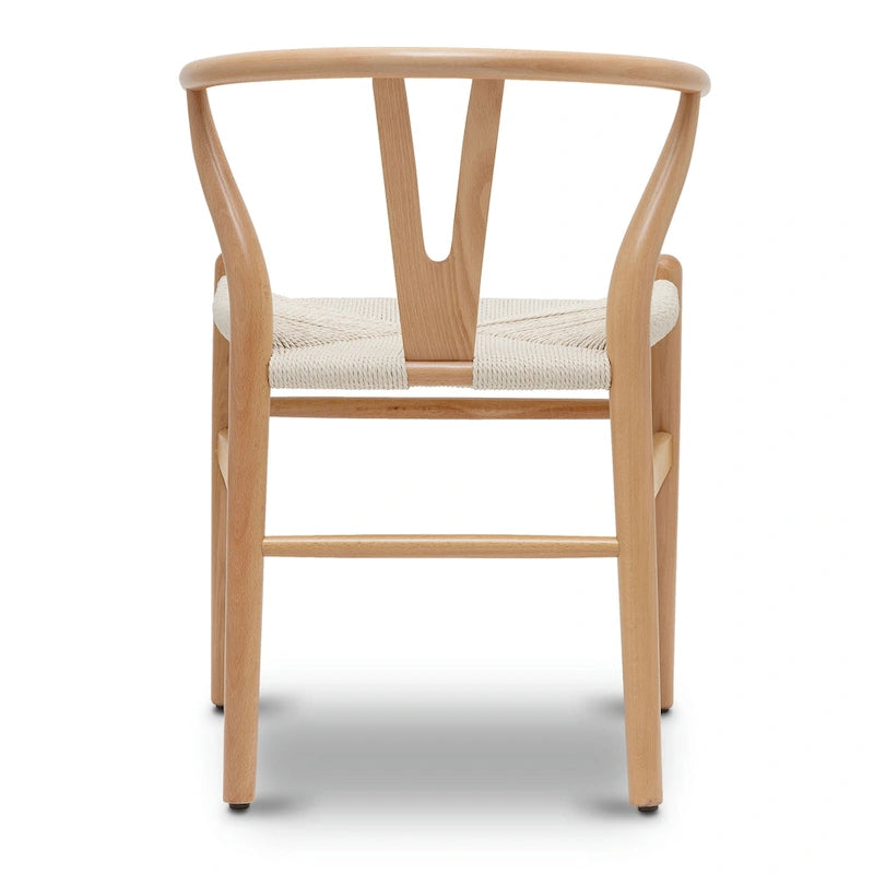 Chaises en tissu tressé - Structure en bois massif (Lot de 2)