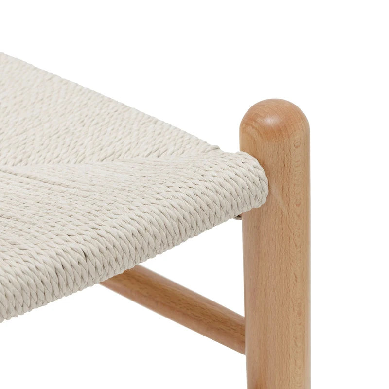 Chaises en tissu tressé - Structure en bois massif (Lot de 2)