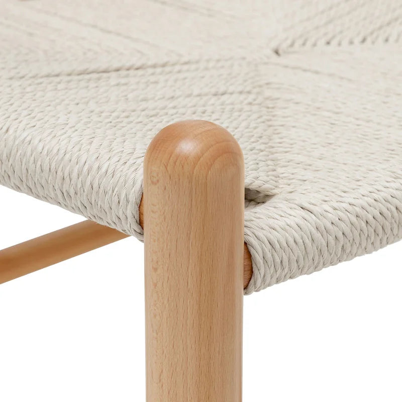 Chaises en tissu tressé - Structure en bois massif (Lot de 2)