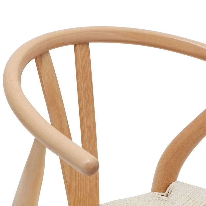 Chaises en tissu tressé - Structure en bois massif (Lot de 2)