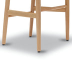 Chaises en tissu tressé - Structure en bois massif (Lot de 2)