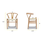 Chaises en tissu tressé - Structure en bois massif (Lot de 2)