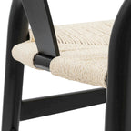 Chaises en tissu tressé - Structure en bois massif (Lot de 2)