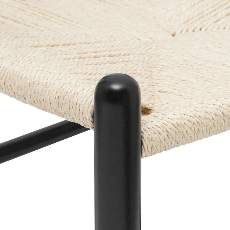 Chaises en tissu tressé - Structure en bois massif (Lot de 2)