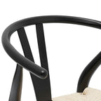 Chaises en tissu tressé - Structure en bois massif (Lot de 2)