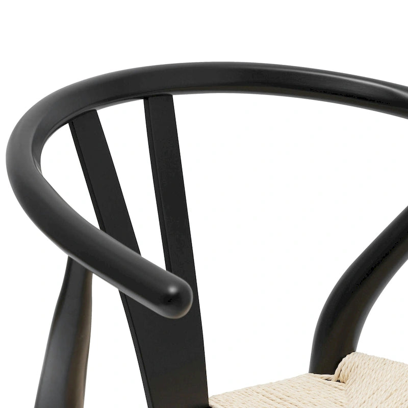 Chaises en tissu tressé - Structure en bois massif (Lot de 2)