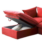 Canapés modulaires sectionnels, causeuse en velours de 82,66 po avec ottoman