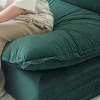 Canapés modulaires sectionnels, causeuse en velours de 82,66 po avec ottoman
